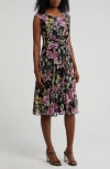 Connected Apparel Waist Tie Mesh Midi Dress