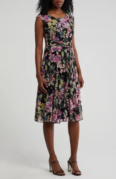 Connected Apparel Waist Tie Mesh Midi Dress