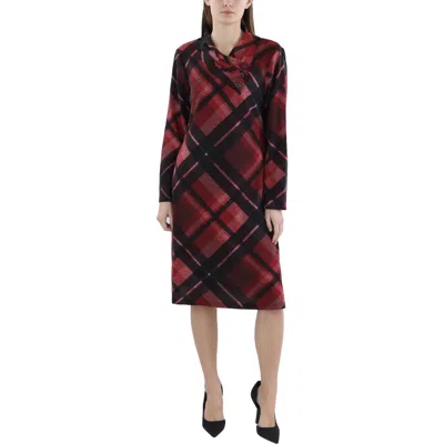 Connected Apparel Womens Button Knit Sweaterdress In Pink