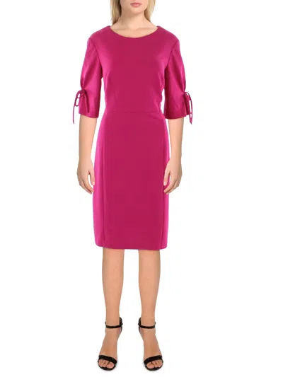 Connected Apparel Womens Crepe Scuba Sheath Dress In Pink