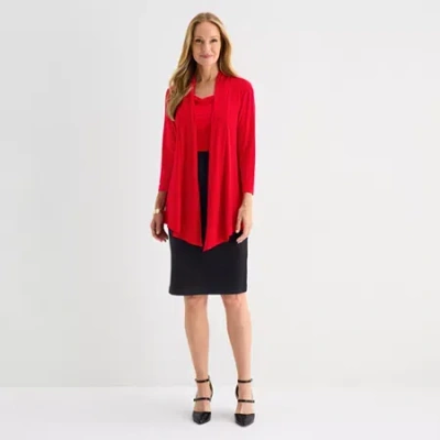 Connected Apparel Womens Faux-jacket Dress In Red