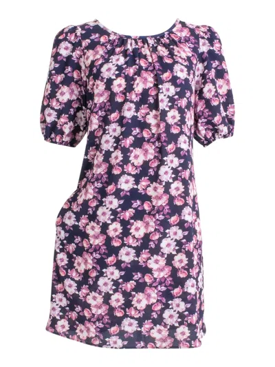 Connected Apparel Womens Floral Print Textured Sheath Dress In Purple