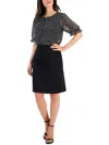 CONNECTED APPAREL WOMENS KNEE LENGTH MIXED MEDIA WEAR TO WORK DRESS