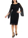 Connected Apparel Petites Womens Lace Midi Cocktail And Party Dress In Pink