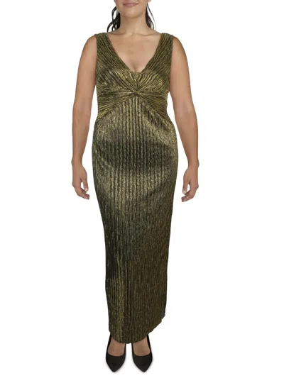 Connected Apparel Womens Metallic Long Maxi Dress In Black