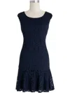 Connected Apparel Womens Ruffled Hem Mini Sheath Dress In Multi