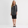 Connected Apparel Womens Scroll Faux-jacket Dress In Gray