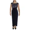 Connected Apparel Womens Soutache Long Evening Dress In Black