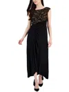 Connected Apparel Womens Soutache Long Evening Dress In Multi