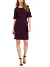 CONNECTED APPAREL WOMENS TIERED RIBBED SHEATH DRESS