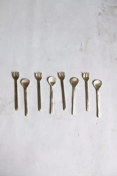 Connected Goods Brass Dessert Set In Metallic