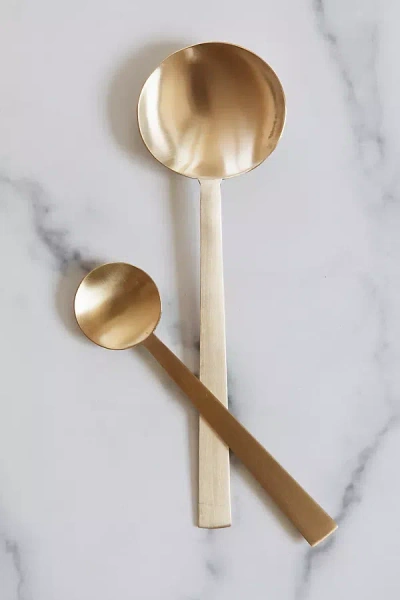 Connected Goods Brass Spoon Set In Gold