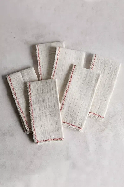 Connected Goods Delicate Branch Napkin Set In White