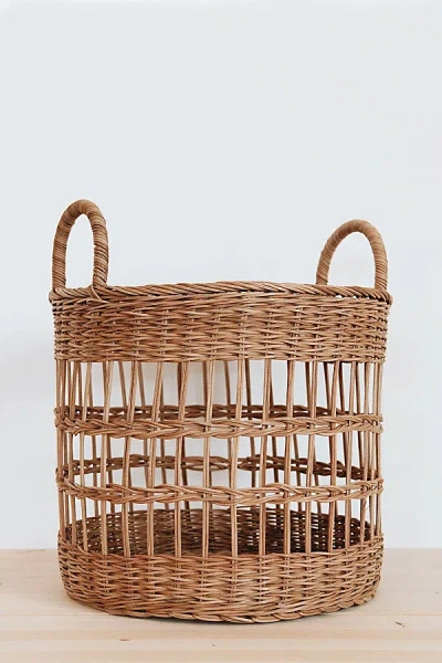 Connected Goods Libby Rattan Basket In Neutral