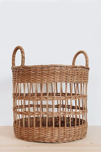 Connected Goods Libby Rattan Storage Basket In Brown