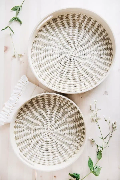 Connected Goods Lola Woven Bamboo Tray In Neutral