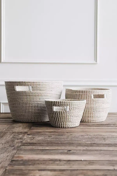 Connected Goods Nina Woven Storage Basket In Neutral