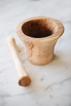 CONNECTED GOODS WILD OLIVE WOOD PESTLE AND MORTAR