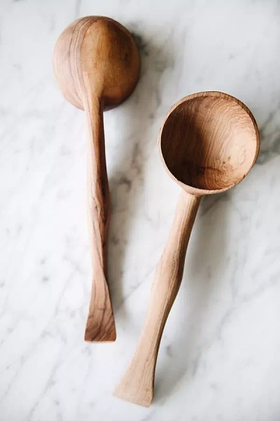 Connected Goods Wild Olive Wood Soup Ladle In Brown