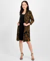 Connected Petite Bodre 3/4-sleeve Twofer Jacket Dress In Multi
