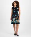 Connected Petite Floral Sleeveless Sheath Dress In Multi