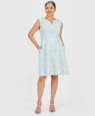 Connected Petite Notch Neck Sleeveless Sheath Dress In White