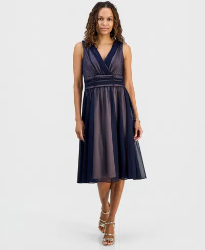 Connected Petite Sleeveless Chiffon Midi Dress