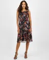 Connected Petite Sleeveless Floral Chiffon Sheath Dress