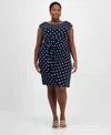 Connected Plus Size Printed Jersey Sheath Dress