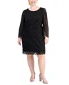 CONNECTED PLUS SIZE SEQUINED LACE SHEATH DRESS