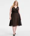 Connected Plus Size Sleeveless Chiffon Midi Dress
