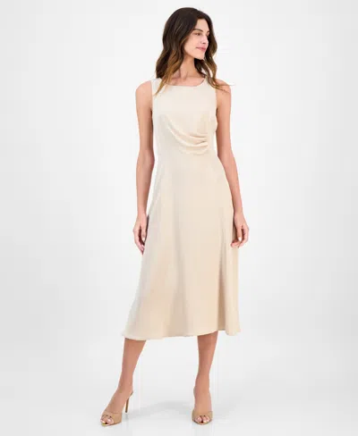 Connected Women's Pleated-waist Midi Dress