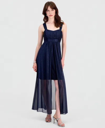 Connected Women's Sweetheart-neck High-low Cocktail Dress In Blue