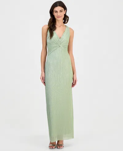 Connected Women's Twist-front Sleeveless Gown In Green