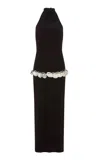 Conner Ives Abalone Shell Maxi Dress In Black