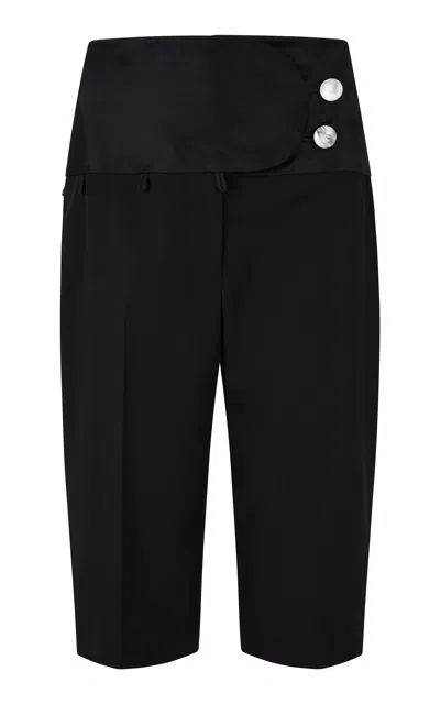 Conner Ives Bermuda Wool Mini Shorts In Black