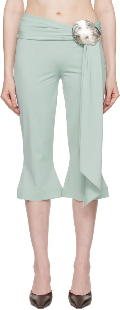 Conner Ives Blue Shell Belt Capri Trousers