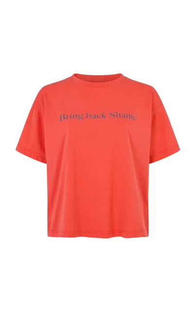 Conner Ives Bring Back Shame Cotton Shirt In Orange