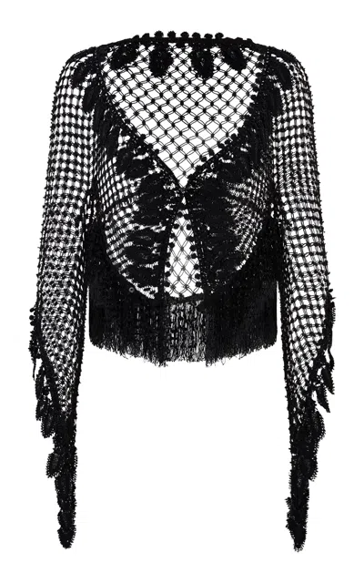 Conner Ives Demi Couture Knit Cardigan In Black