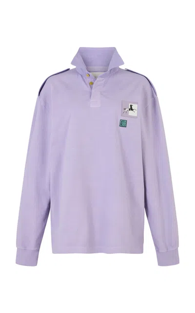 Conner Ives Epaulette Cotton Top In Purple