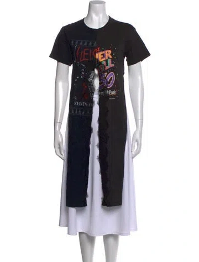 Pre-owned Conner Ives Graphic Print Crew Neck T-shirt In Black
