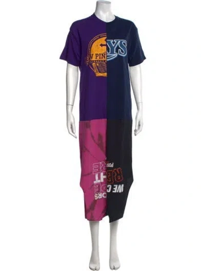 Pre-owned Conner Ives Graphic Print Long Dress In Multicolor