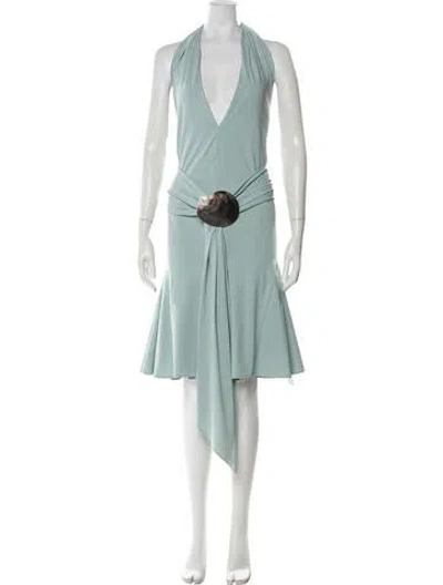 Pre-owned Conner Ives Halterneck Mini Dress In Green