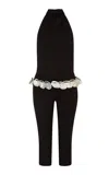 Conner Ives High Neck Jumpsuit With Abalone Shell Belt In Multi