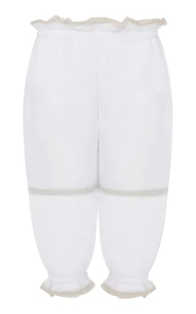 Conner Ives Lace-trimmed Cotton Bloomers In White
