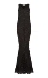 Conner Ives Leather-sequin Silk-georgette Gown In Animal Print