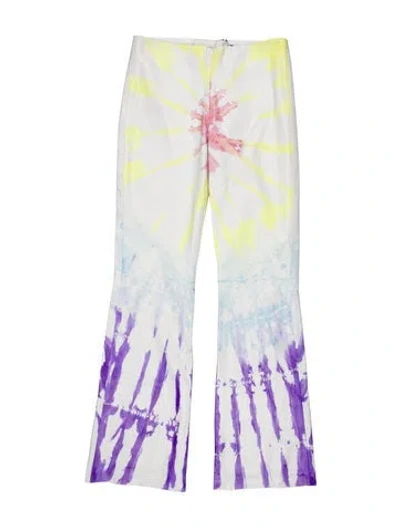 Pre-owned Conner Ives Leather Wide Leg Pants In Blue/white