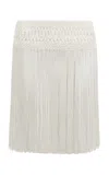 Conner Ives Macrame Fringe Belt In White