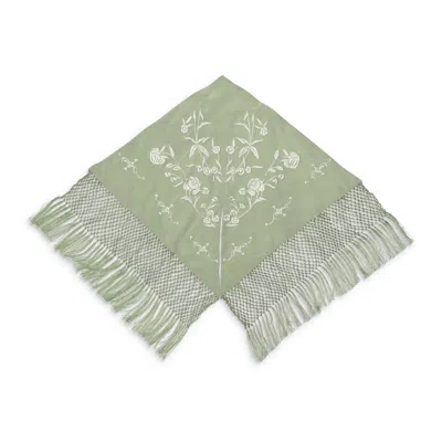 Conner Ives Piano Shawl Top Green In Xs