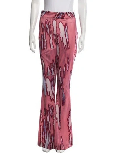 Pre-owned Conner Ives Printed Flared Pants In Pink